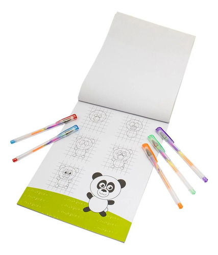 Animais Aprenda A Desenhar Animais + 5 Canetas Coloridas | Happy Books