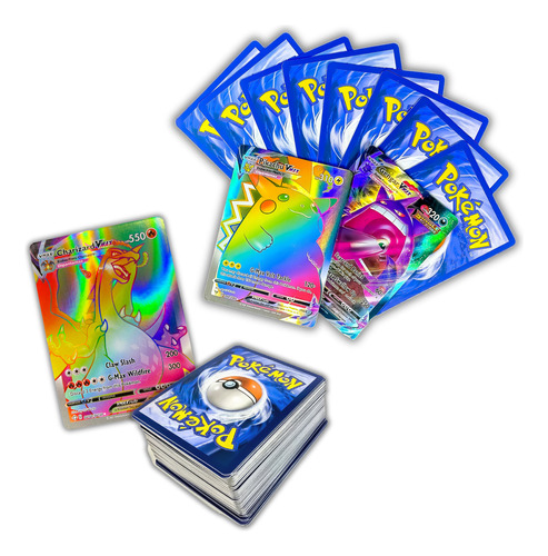 Kit 30 Cartas Pokémon Vmax + Charizard Vmax Rainbow 550 Hp