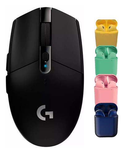 Mouse Gamer Logitech Serie G G305 Black + Auriculares