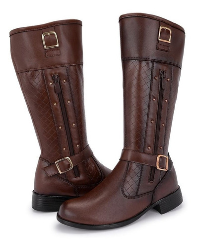 Bota Feminina Montaria Cano Longo Cappuccino