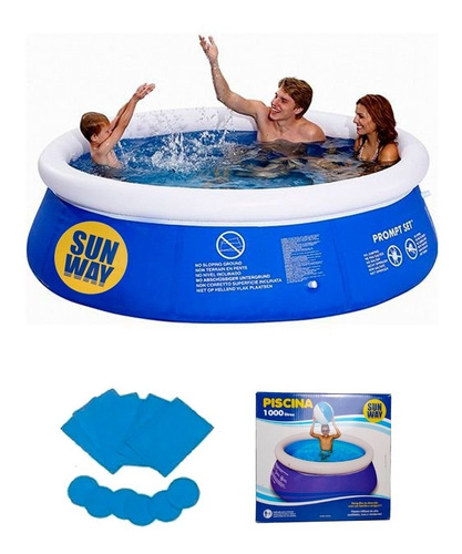 Piscina Inflável Com Borda 1000 Litros Elp01001 Sunway