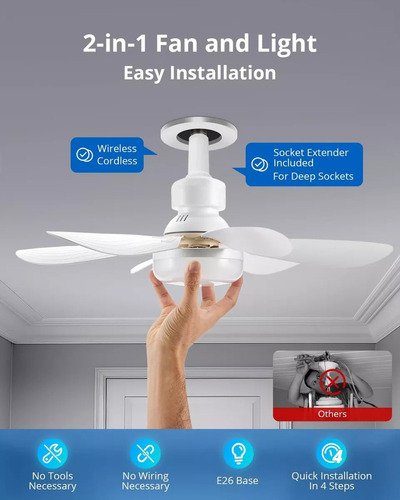 2 Lámpara De Ventiladores Multifunción Foco Led De 40 W 42cm
