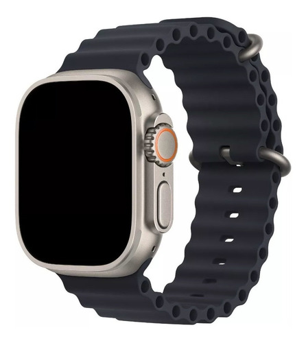 Pulseira Oceano Para Smart Watch Ultra 42/44/45/49mm Cor Preto