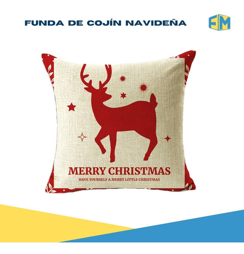 Funda Navideña, Funda De Cojín Navidad, Funda Roja, Blanca