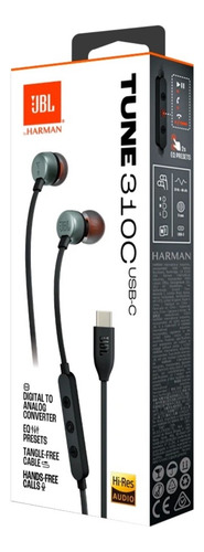 Audífonos Jbl Tune 310c Con Mic/control Usb C, Negro. Color