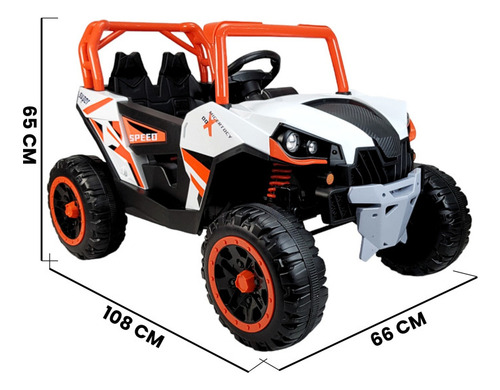 Montable Electrico Para Niños Coche A Control Remoto Luz 12v Color Naranja