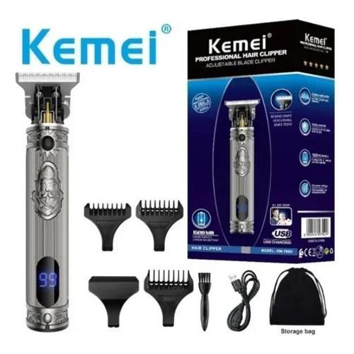 Kemei Km-700h Maquina Profissional Cortar Barba Cabelo