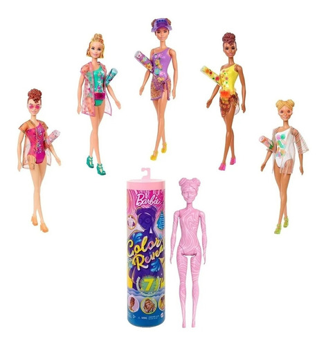 Muñeca Barbie Color Reveal Con 7 Sorpresas-tapa Rosa-mattel