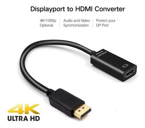 Adaptador Convertidor Display Port A Hdmi Dp A Hdmi 1080p 4k