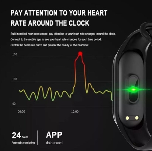 Banda Reloj Smartwatch Presion Arterial Ritmo Cardiaco Pasos