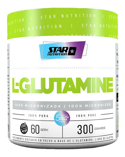 Glutamina X 300 G. Pura Star Nutrition 100% Micronizada