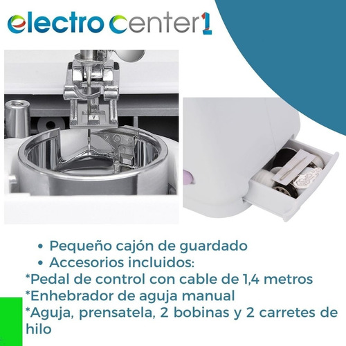 Maquina De Coser Compacta + Pedal + Hilo + Aguja 12 Puntadas
