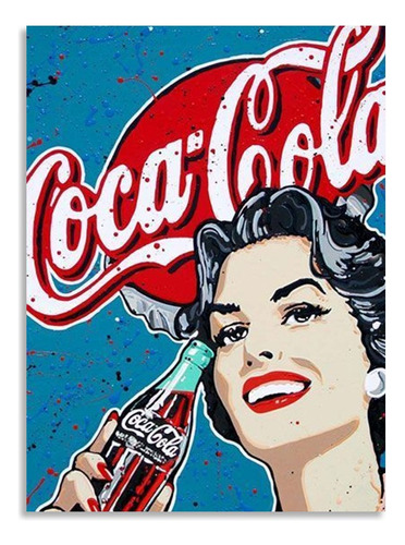 Cuadro Decorativo En Mdf De 50 * 35 Cm Cartel Coca Cola 4