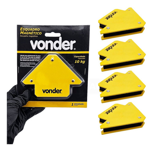 Kit 4 Esquadros Magnéticos Para Soldador Até 10 Kg - Vonder