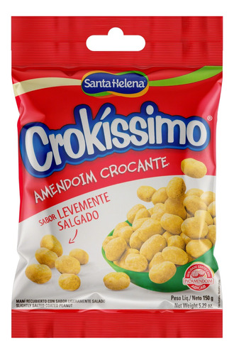 Amendoim Crocante Levemente Salgado Crokíssimo Pacote 150g