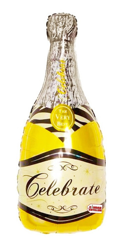 Globo Metalizado Botella 80cm Champagne Celebrate Colores-cc