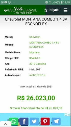 Chevrolet Montana 2010 1.4 Arena Econoflex 2p