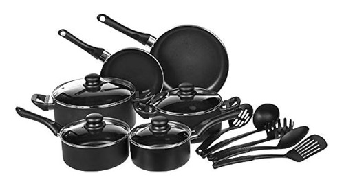 Batería De Cocina Antiadherente C Utensilios 15 Pz Basics ;o