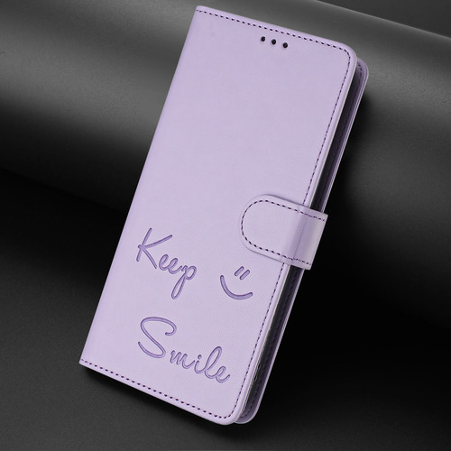 Funda De Piel Con Forma De Cara Sonriente Para Motorola Edge 50 Fusion Con Ranuras Para Tarjetas, Cierre Magnético, Cartera, Bloqueo Rfid, Soporte