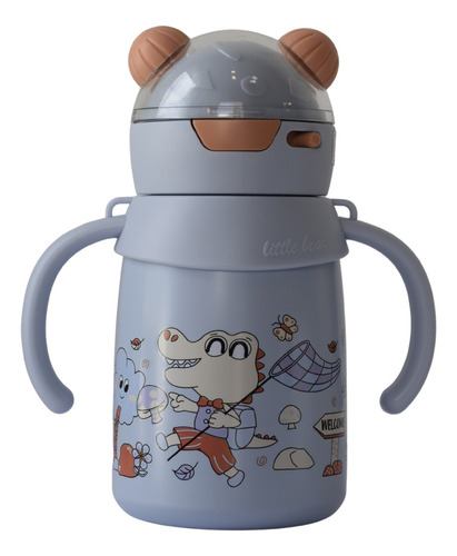 Botella Cantimplora Infantil Niño Niña Térmica Antiderrame Celeste