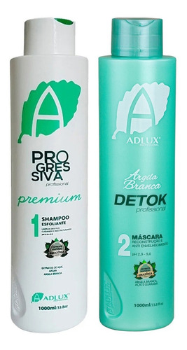 Kit Argila Branca Profissional Redutor De Volume Detok Adlux