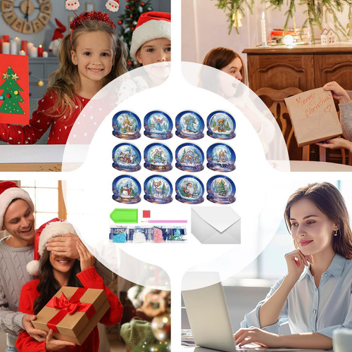 Tarjetas De Navidad Con Arte De Diamantes De Imitación 5d Ta