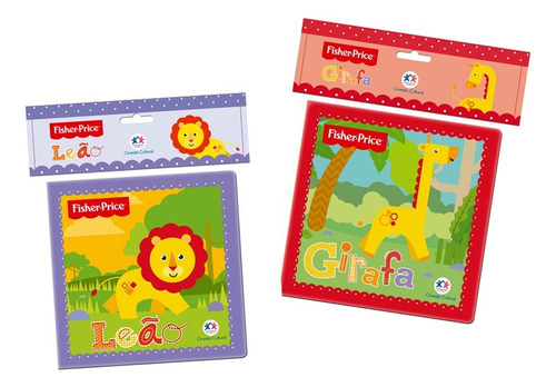 Livros De Banho Para Bebes - Fisher Price: Leão + Girafa - Kit Com 2 Livros Unissex