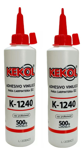 X2 Adhesivo Vinilico Madera Cola Carpintero K1240 500g Kekol