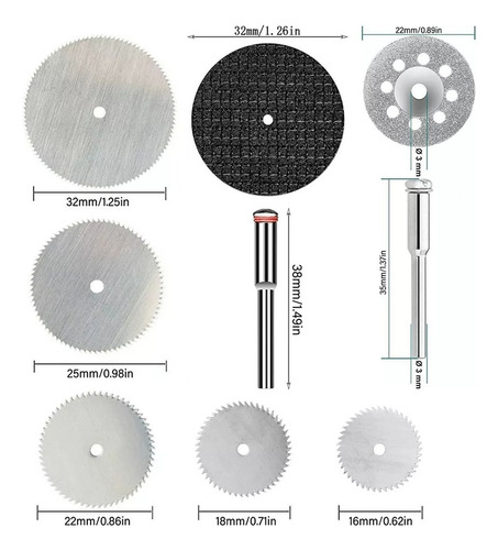 99 Kit Discos Corte Sierra Hss Para Dremel Mototool Taladro
