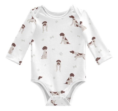 Vvfelixl Body De Bebe Negro Pug Blanco Manga Larga Algodon R