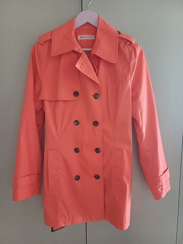 Increíble Trench Piloto Importado Salmón Talle L Impecable! (Usado)