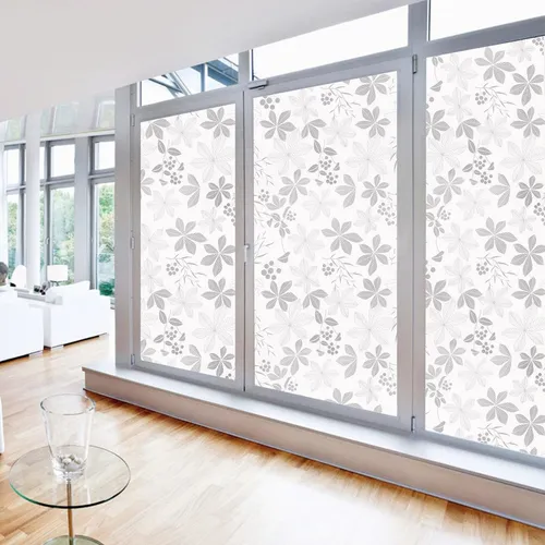 Película adhesiva electrostática de vidrio arenado blanco con láminas blancas y transparentes