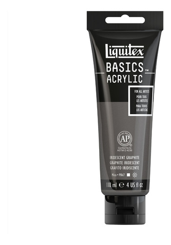 Tubo acrílico Liquitex Basics 118 ml cor 049 grafite iridescente