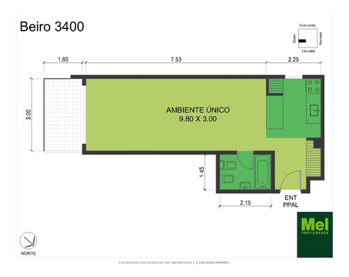 Amplio Monoambiente | Beiro 3461