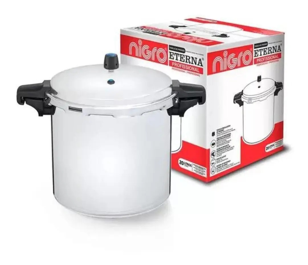 Panela de Pressão 20LT Nigro Eterna Alumínio Polido Profissional