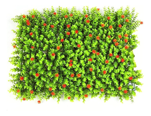 Panel Pasto Jardín Vertical Con Flores Color Lila 60 X 40 Cm