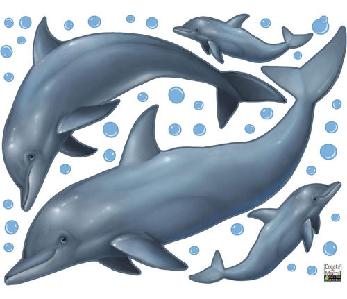 Crear Un Mural Calcomanías De Pared Delfines Bajo Mar ...