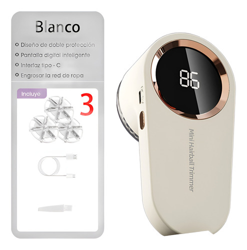 Nasterjis Quita Pelusa Fabric Recargable Ropa Removedor Eléctrico Portátil Suéteres Bufandas Sábanas Mantas Y Ttapicería 360 Grados De Corte De Pelusa Alta Velocidad Y Eficiencia De Trabajo Blanco