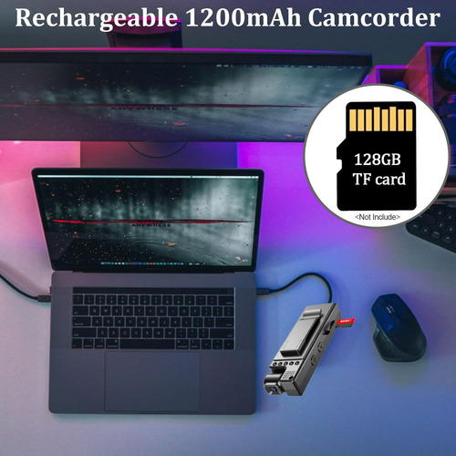 Mini Câmera Corporal Hd 1080p Com Gravação De Áudio E Vídeo