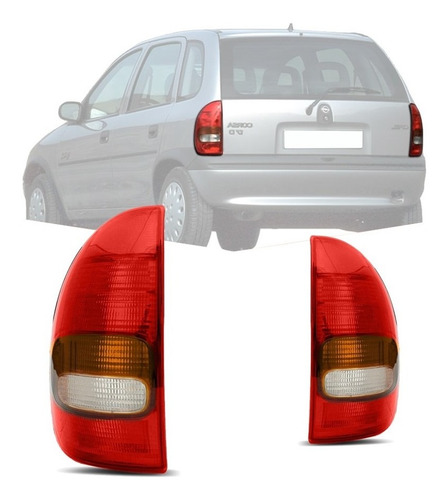 Imagem 1 de 5 de Par Lanterna Corsa 4 Portas Pick-up Wagon 1996 1997 1998