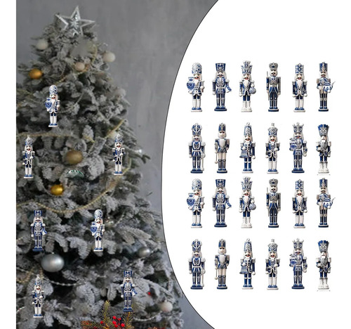 24 Uds. Cascanueces De Navidad Adornos De Madera Cascanueces