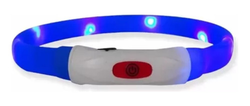 Collar Para Perro Luminoso Luz Led Carga Usb Talla M 55cm