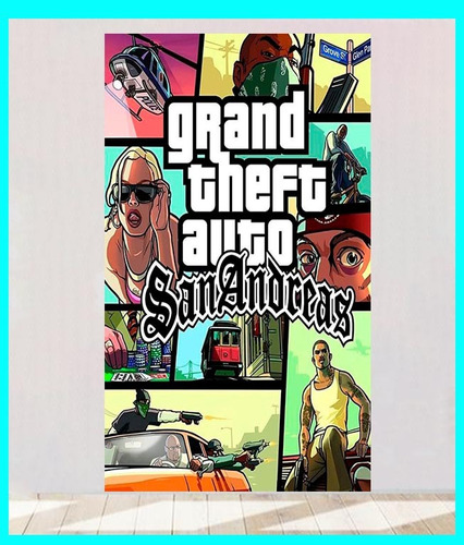 Cuadro Decorativo Gta San Andres 29x50 Cm Videojuego Game 