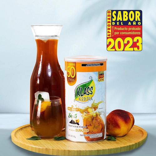 Klass Iced Tea Extracto De Té Negro Sabor Durazno - 560 G