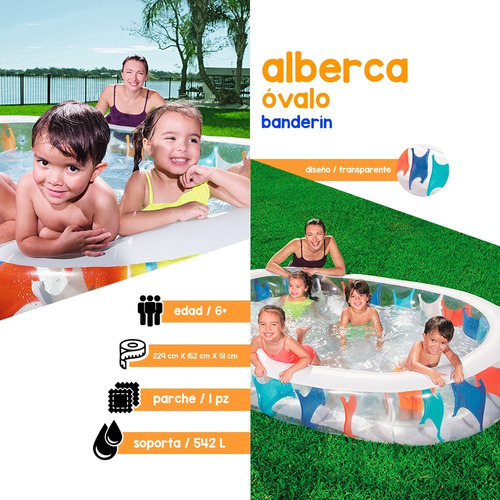Alberca Inflable Ovalada Bestway 54066 542l Multicolor