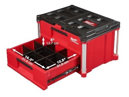 Imagen 4 de 10 de Caja De Herramientas 2 Cajones Packout Milwaukee 4822 8442
