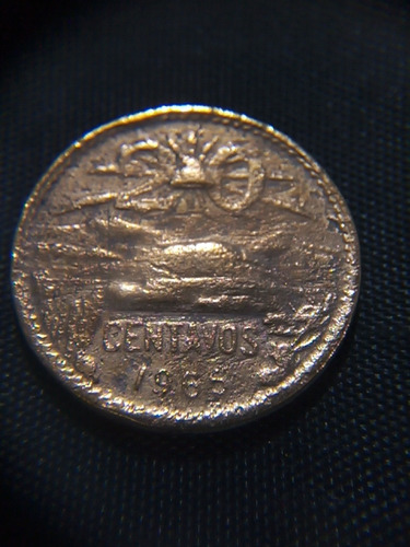 Monedas Mexicanas Cobre 20 Centavos 1965 Teotihuacán  Error.