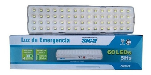 Luz De Emergencia Sica 60 Led Batería De Litio Lampara Led
