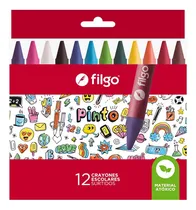 Comprar 6 Cajas De Crayon Crayones Ceritas Ceras Filgo X 12 Colores