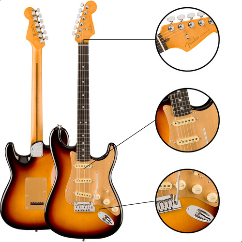 Guitarra Fender American Ultra Ii Stratocaster Hss Ebony Fin